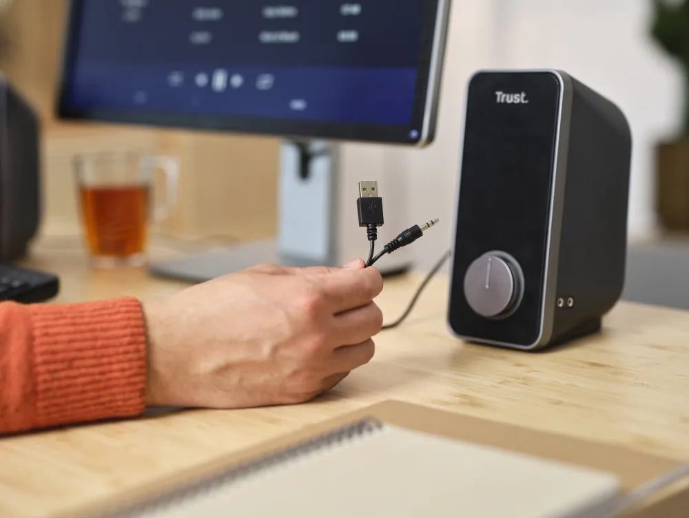 Trust Arys 2.0 PC Speaker Set, 28 Watt, 3.5 mm AUX Jack, USB Power Supply