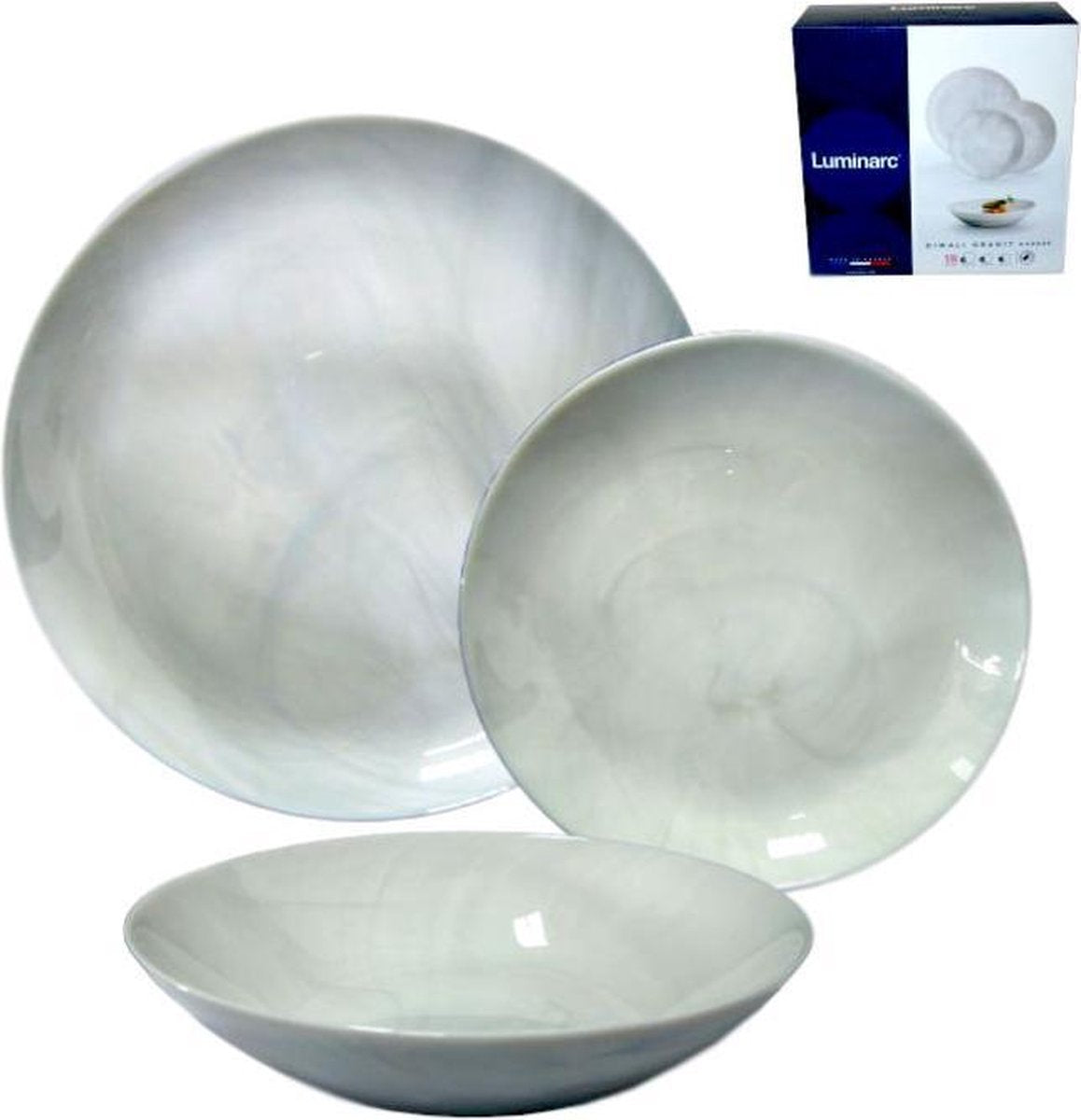 Luminarc Diwali Marbre Glass Dingelware 18 PCS