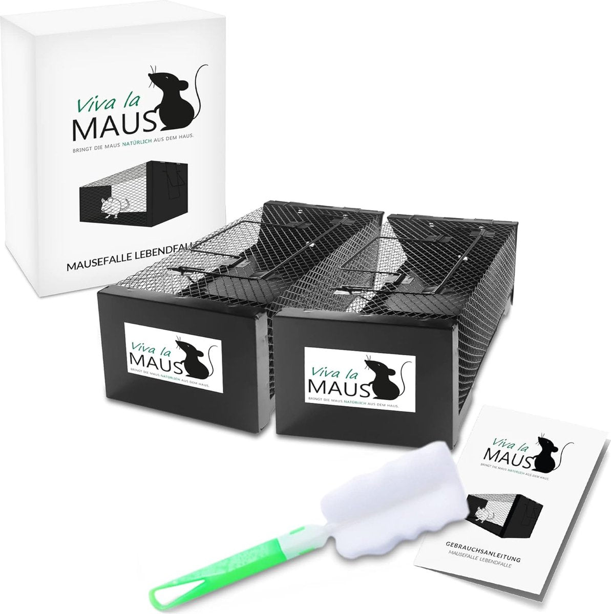Viva La Mouse Live Mouse Trap & Rat Trap - Pack van 2, herbruikbaar - poedercoat staal