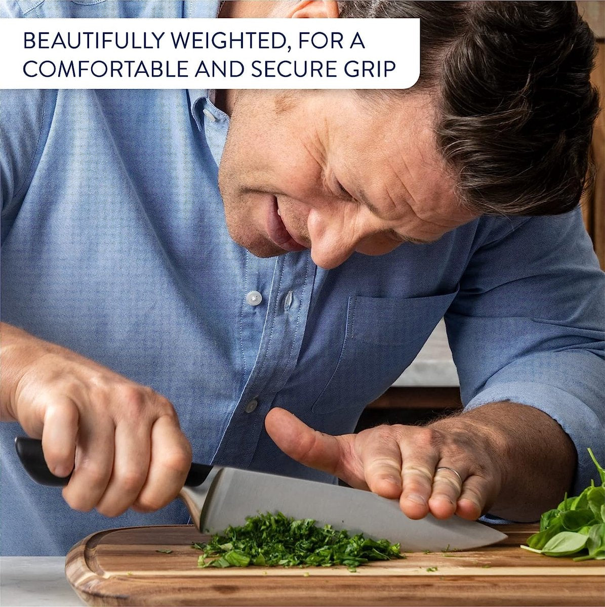 Tefal Jamie Oliver Messer Set 6 -teilig - einschließlich Messerblock - Holz/Edelstahl