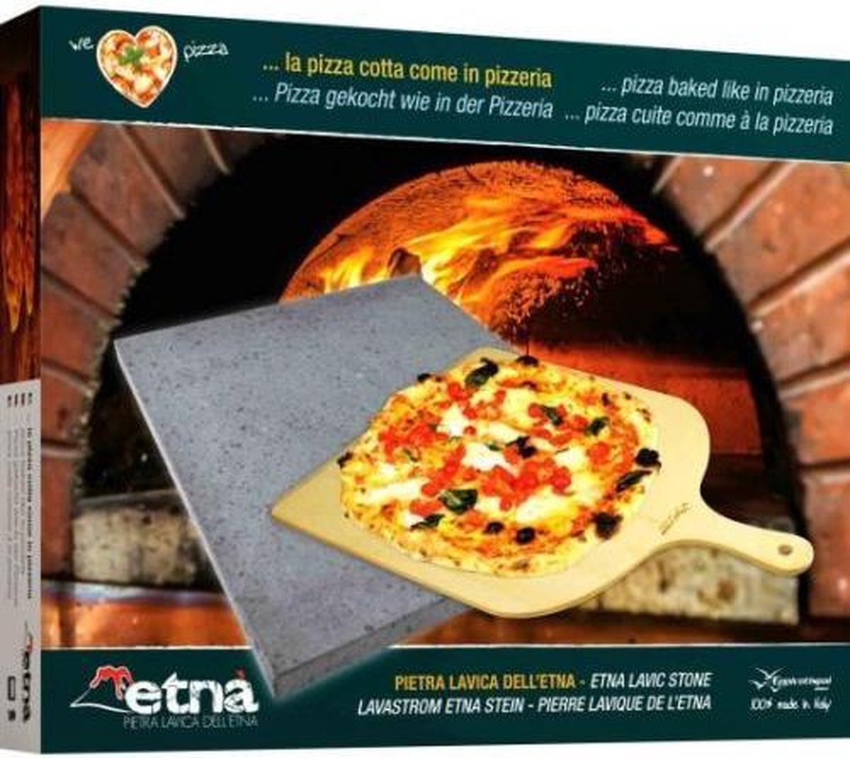 Baking pizza on ETNA Pizza Stone Set
