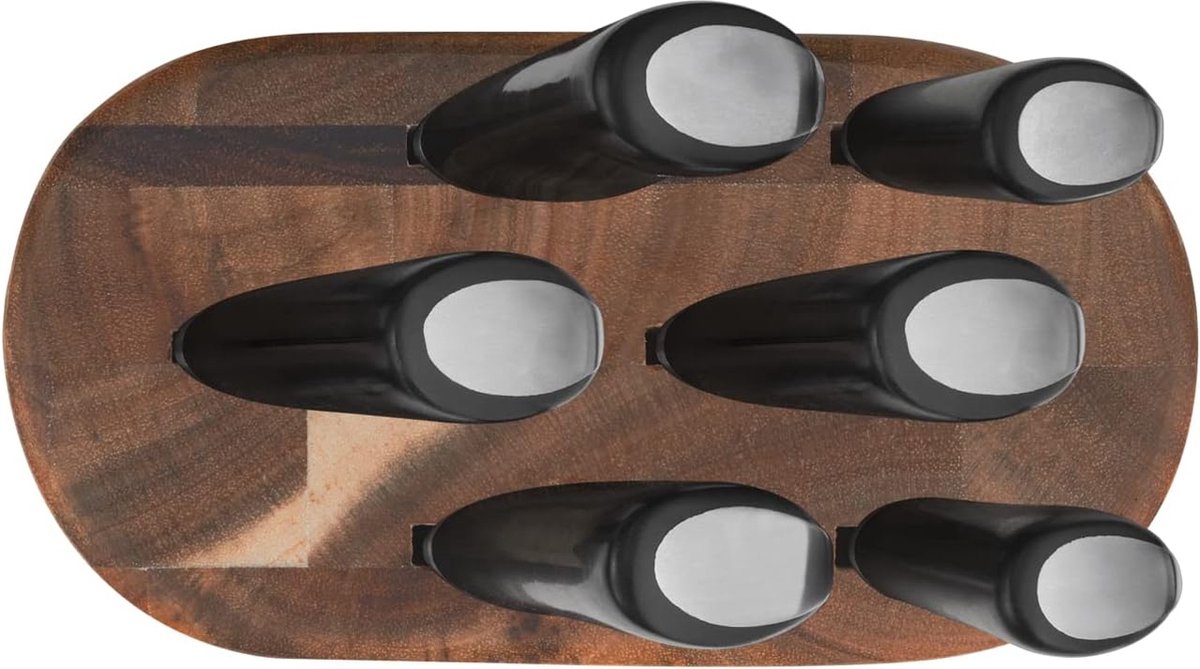 Tefal Jamie Oliver Messer Set 6 -teilig - einschließlich Messerblock - Holz/Edelstahl