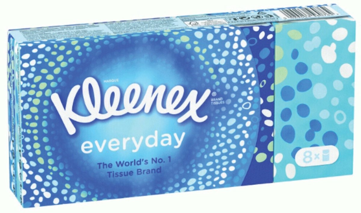 Kleenex Dagelijkse tissues 8x9ps 2 lagen