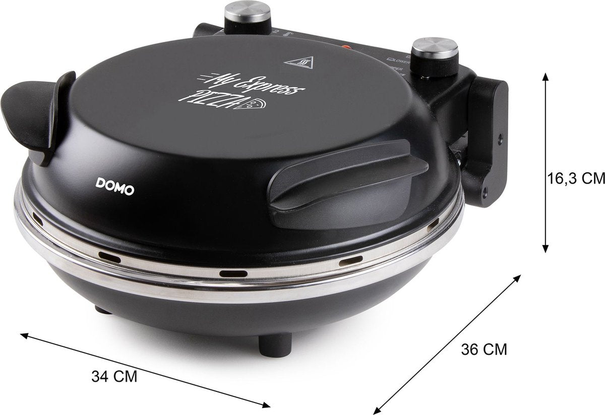 Domo Pizza -Ofen mein Express -Pizza schwarz - Pizzaofen mit Stein