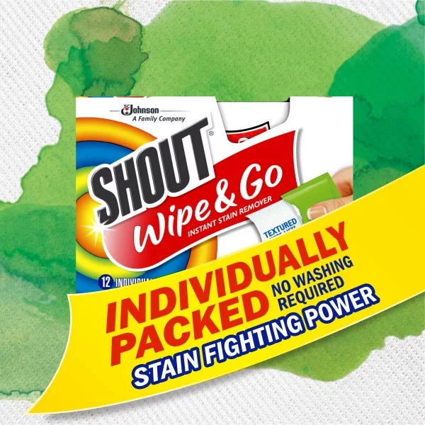 Shout Wipe & Go Instant Vlekverwijderaar 12 doekjes