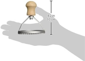 Eppicotispai Aluminum Round Ravioli Stamp with Beechwood Handle, 7.6cm, ø 80mm.