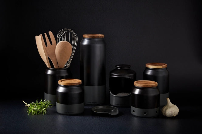 Cole & Mason Container Hinxton Medium Ceramic Schwarz/Grau