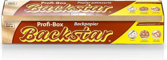 Backstar - Baking Paper Roll 50 cm x 100 m - Baking Paper Dispenser 50 cm - FSC BIO