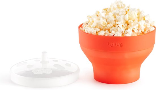 Ensemble lekue de 2 mini-makers de pop-corn pliable pour micro-ondes Ø 12,7 cm H 8,5 cm