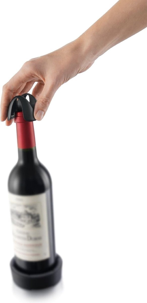 Weinöffner 3 -teiliger Set - Schwarz - Korkenzieher + Gießmütze / Gießen Spout + Kapselschneider / Folienschneider