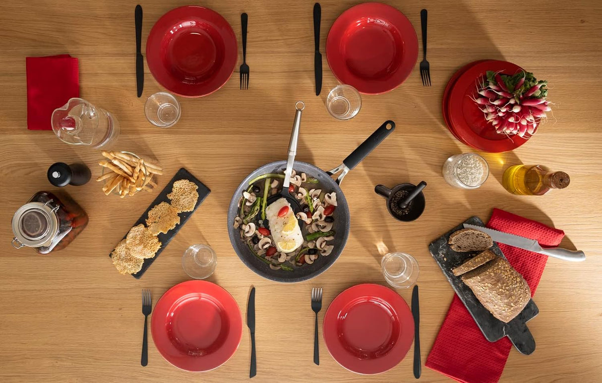 Lagostina Tempra Minerale pannen met antiaanbaklaag, siliconen handvat - 24 en 28 cm