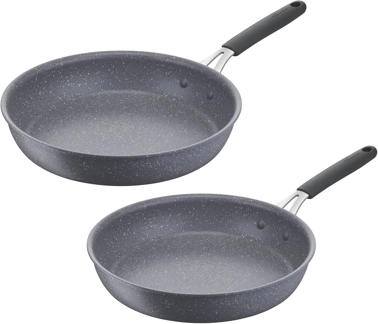 Lagostina Tempra Minerale pannen met antiaanbaklaag, siliconen handvat - 24 en 28 cm