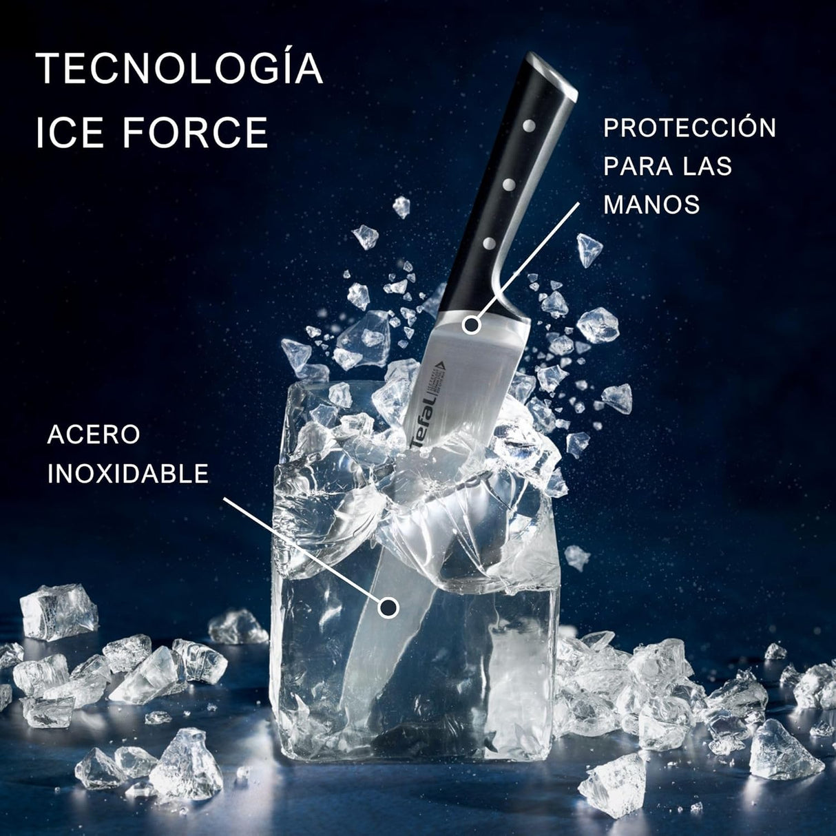 Tefal Ice Force 5-Knife Wooden Block Set