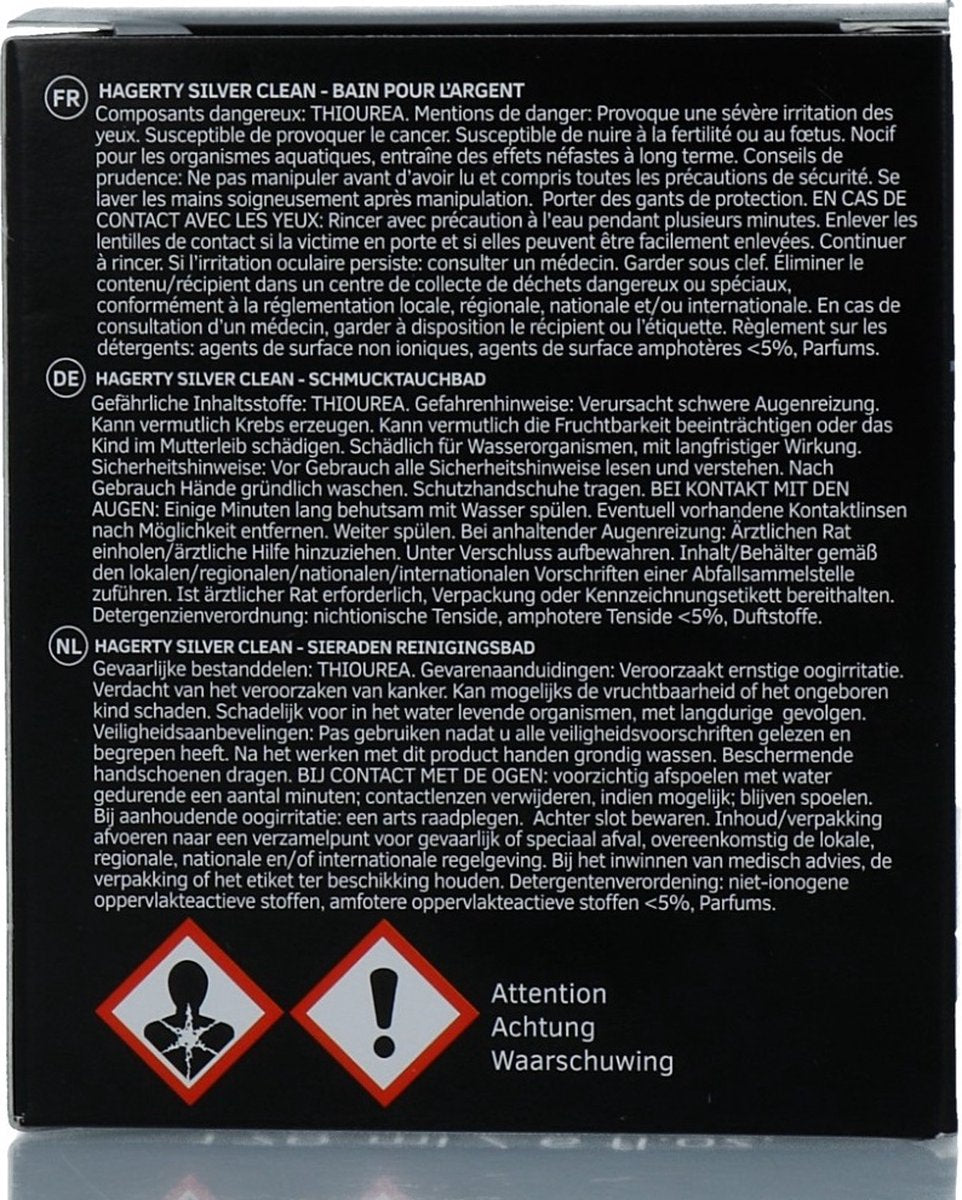 Hagerty Silver Clean, 170 ml de baignoire à trempette facile pour nettoyer les bijoux en argent et en argent