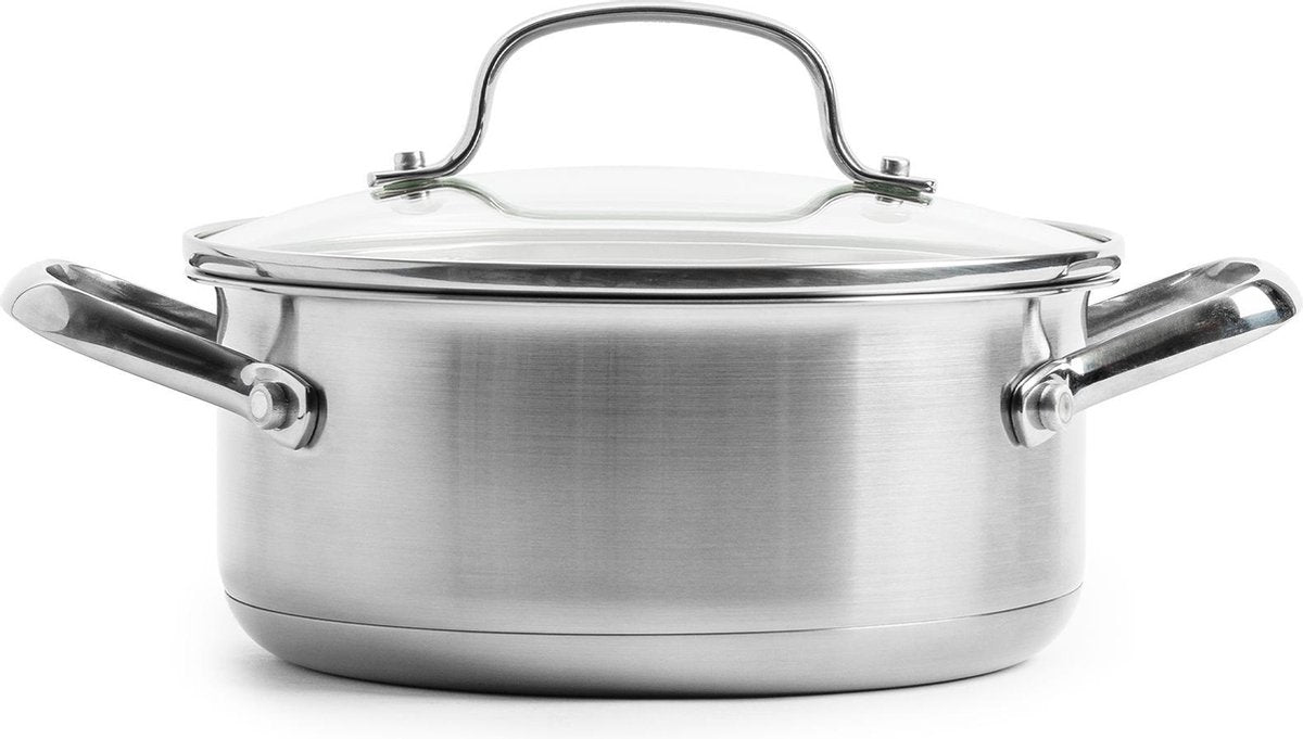 Dagelijkse Kost 18cm stainless steel cooking pot with glass lid