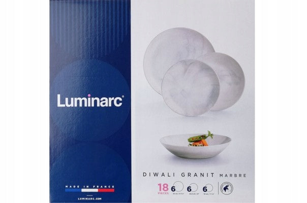 Luminarc Diwali Marbre Glass Dingelware 18 PCS