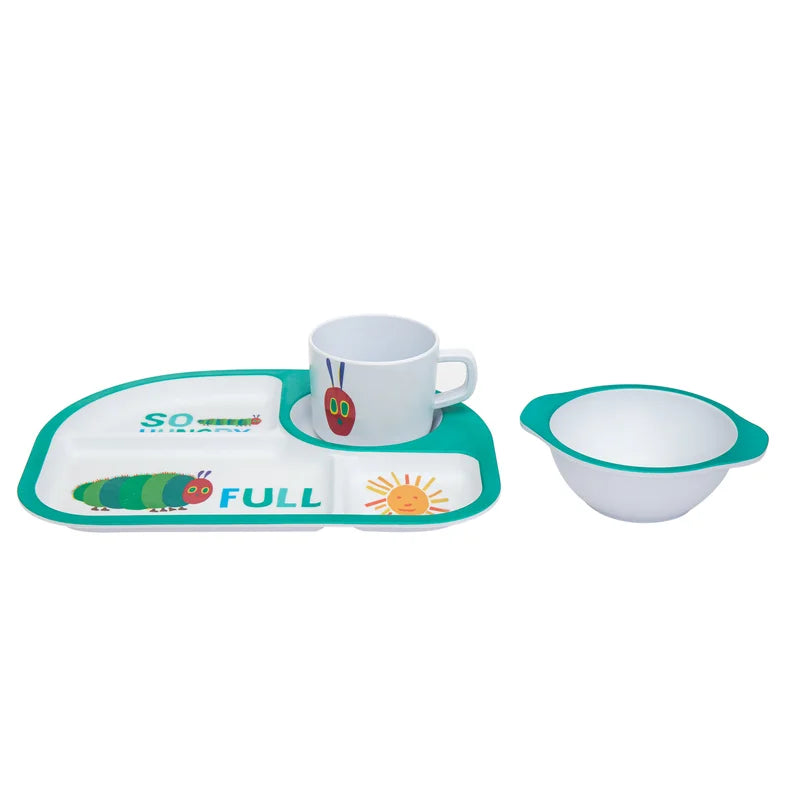 3-delige kinderserviesset met bord "The Very Hungry Caterpillar" Melamine serviesset