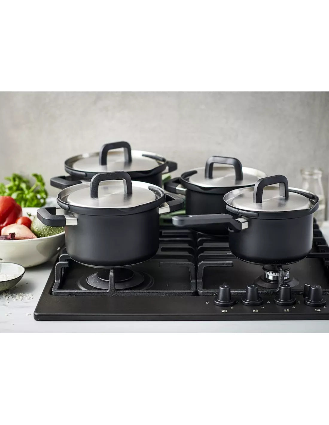BK Flow Cool Black ensemble de casseroles 4 pièces – Casseroles en acier inoxydable