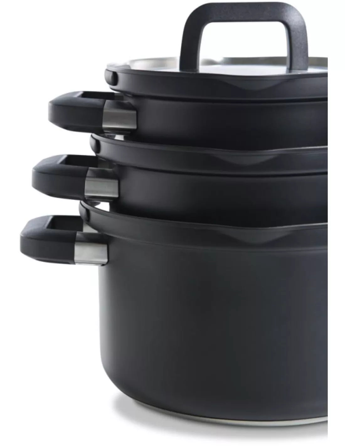 BK Flow Cool Black ensemble de casseroles 4 pièces – Casseroles en acier inoxydable