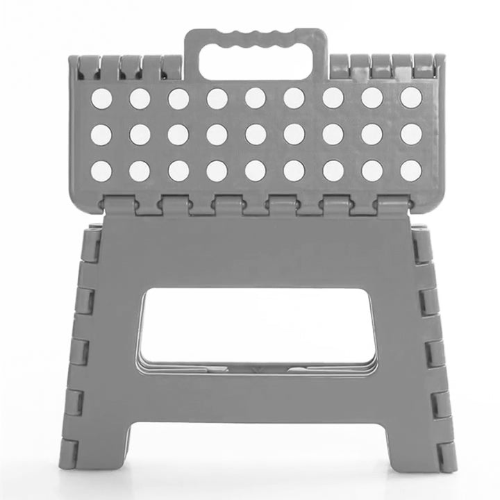 Splendole Petit Folding Step Stool 22cm – Non-Slip Compact Plastic Stool – Grey