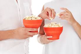 Ensemble lekue de 2 mini-makers de pop-corn pliable pour micro-ondes Ø 12,7 cm H 8,5 cm
