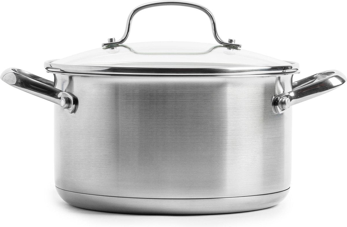 Dagelijkse Kost 24cm stainless steel cooking pot with glass lid