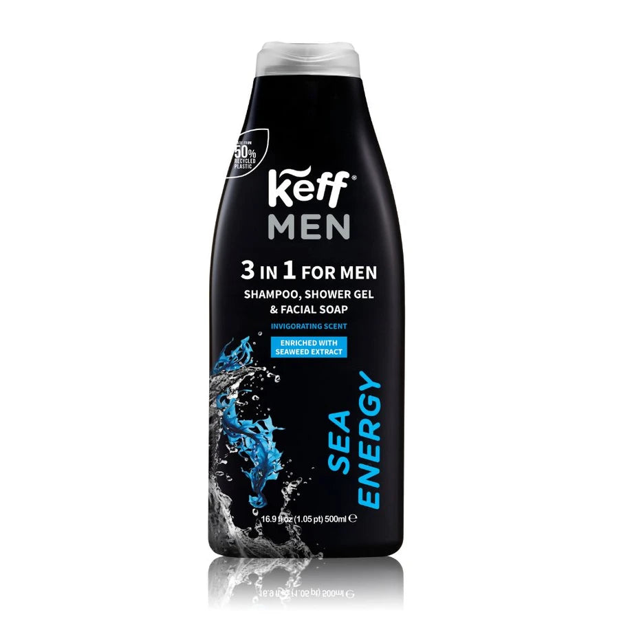 Keff Men 3 in 1 Sea Energy Shampoo & Body Wash & Face Wash 500ml