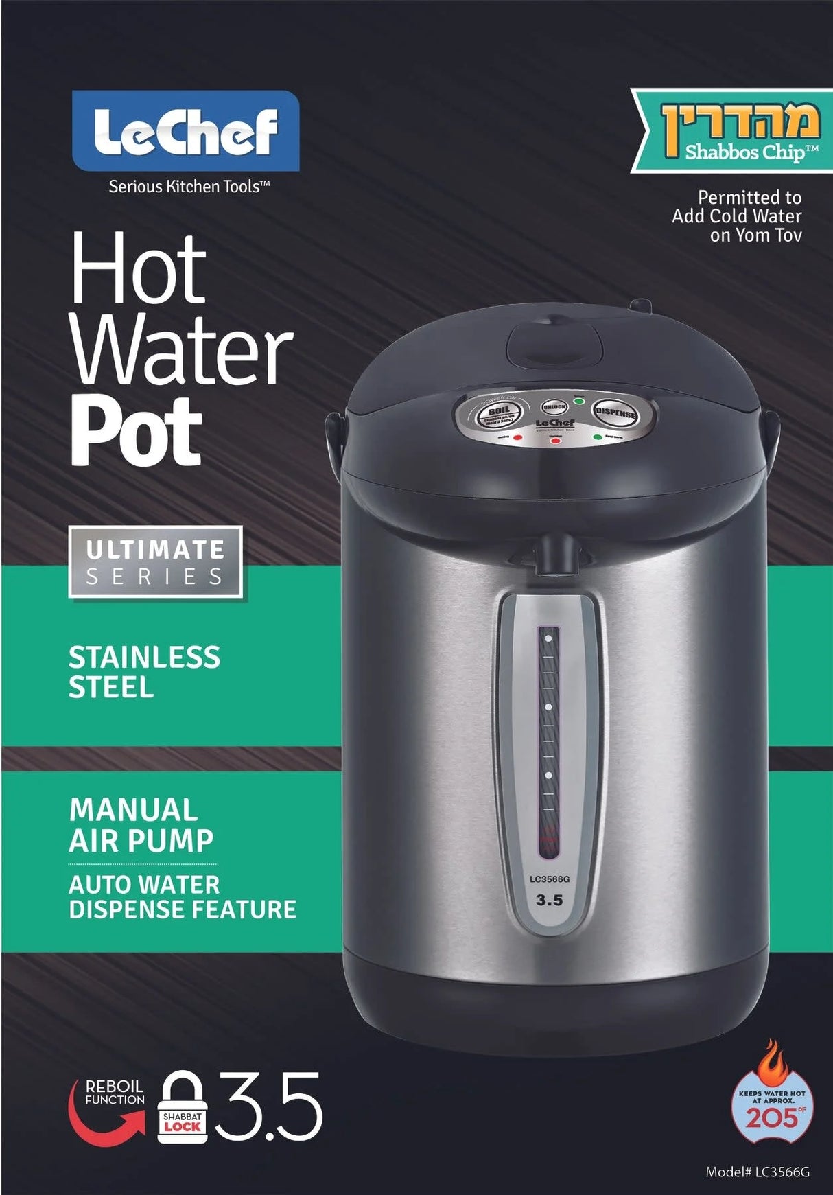 Le Chef Hot Water Pot met pomp 3,5L