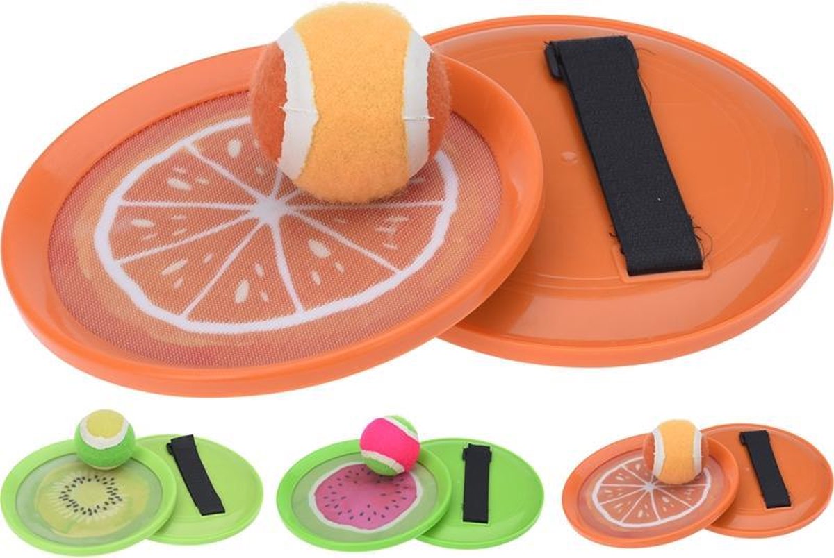 Catch Ball Set Fruit, 3-piece in assorted colors