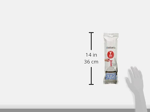 Brabantia Perfectfit Bags, Code Y, 20 Litre, 20 Bags Per Roll - White