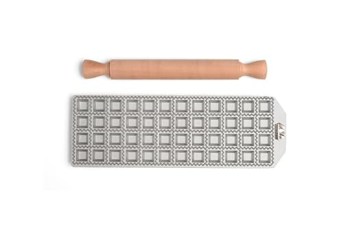 Marcato Ravioli mould Square Shape 48 pcs. 25x25 mm + Rolling Pin