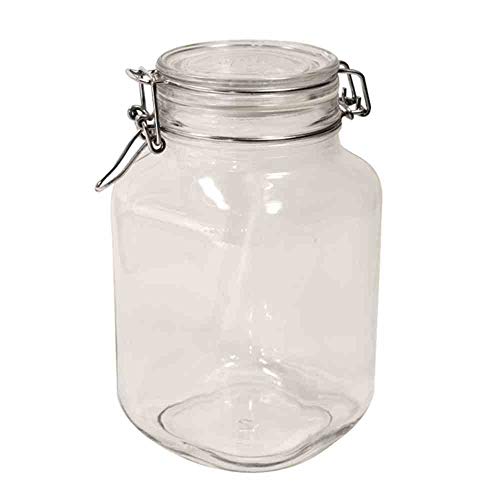 Bormioli Rocco Fido Glass Jar avec clips 1l - carré