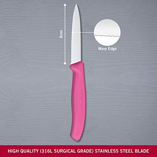 Victorinox Paring Knife With Ultra-Sharp Blade - Swiss Classic Paring Knife - Pink - Blade 8 Cm
