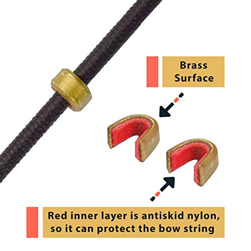 Keshes Archery Bow String Nocking Points Brass Nocks (6 Pack)