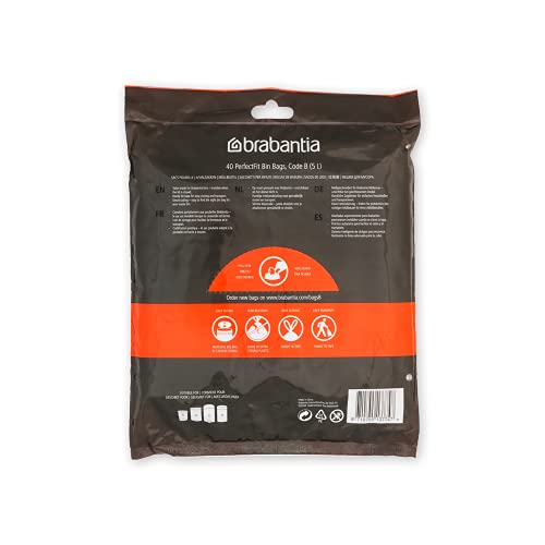 Brabantia Perfectfit Bags, Code B, 5 Litres, 40 Bags In Dispenser Pack - White