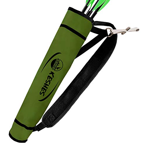 Keshes Archer d'archerie arrière du carquois de flèche arrière - Quéquier réglable pour les flèches vert