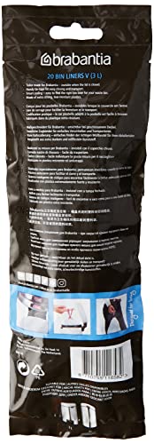 Brabantia Perfectfit Bags, Code V, 3 Litre, 20 Bags Per Roll - White