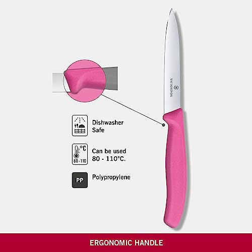 VICTORINOX PARING COUTEAU en couleurs fraîches - couteau d'ajustement classique suisse - rose - lame 10 cm