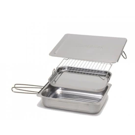 Camerons Stoveetop Smoker Grand 38x28x8,5 cm avec copeaux de bois et livre d'instructions / recettes