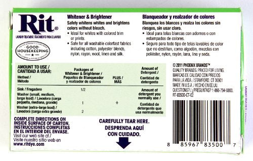 Bright white clothes after using Rit fabric whitener