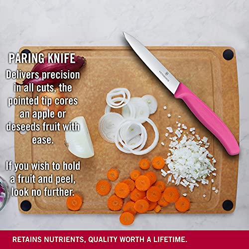 VICTORINOX PARING COUTEAU en couleurs fraîches - couteau d'ajustement classique suisse - rose - lame 10 cm