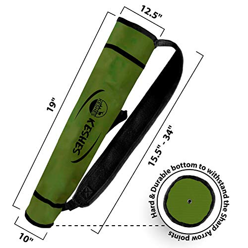 Keshes Archer d'archerie arrière du carquois de flèche arrière - Quéquier réglable pour les flèches vert