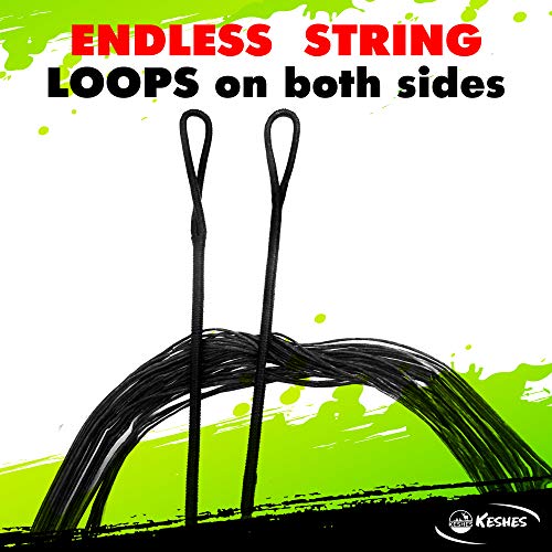 Keshes Dacron Bow String Replacement For Traditional And Recurve Bow - Black 16 Strands Size 127 Cm