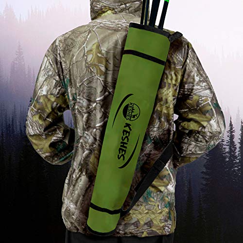 Keshes Archer d'archerie arrière du carquois de flèche arrière - Quéquier réglable pour les flèches vert