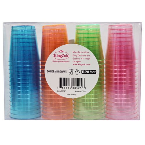 Party Dimensions Neon 60 Count Plastic Tumblers, 2-ounce