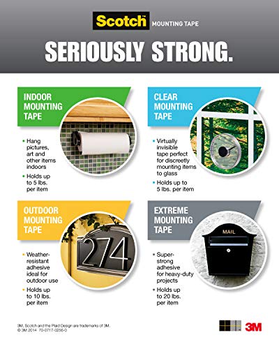 3M Scotch Heavy Duty Mounting Tape, Clear 2.5 X 152 Cm