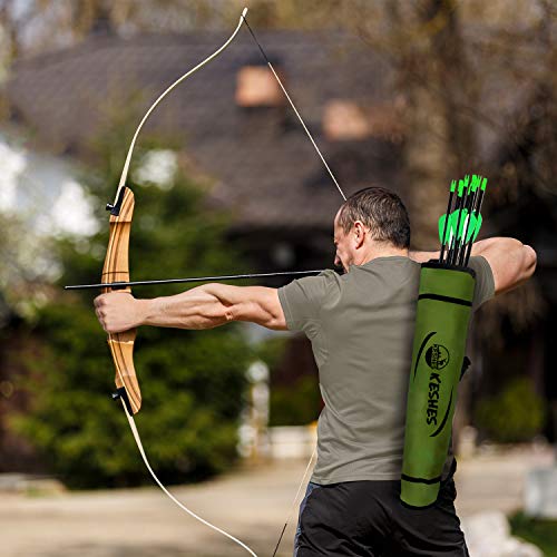 Keshes Archer d'archerie arrière du carquois de flèche arrière - Quéquier réglable pour les flèches vert