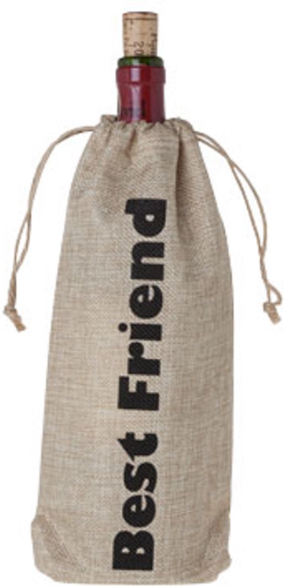 Cosy & Trendy Jute Wine Gift Bag With Drawstring (Best Friend)