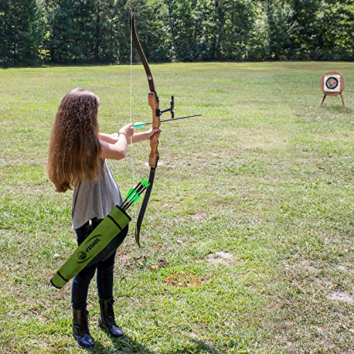 Keshes Archer d'archerie arrière du carquois de flèche arrière - Quéquier réglable pour les flèches vert