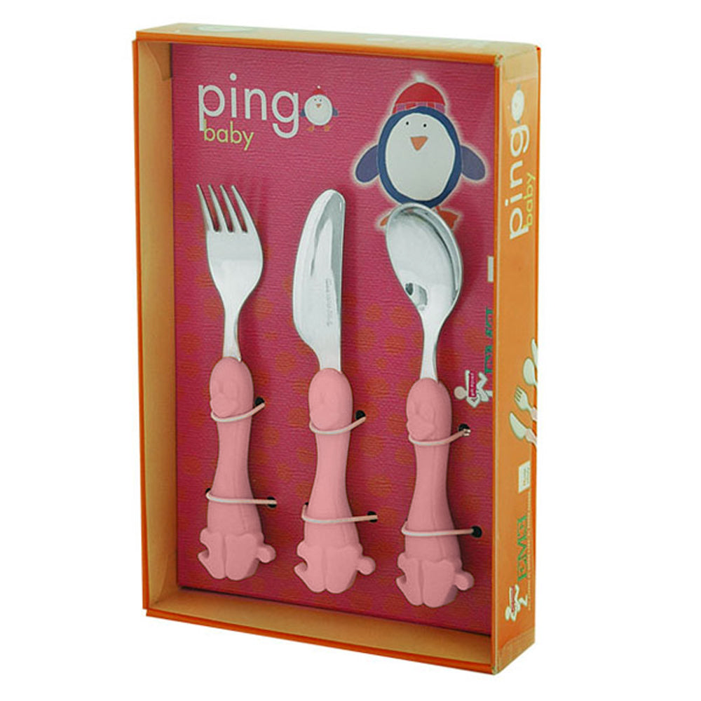 Eme Ping Baby Children'S Cutlery - Knife, Fork & Spoon Set (Pink)